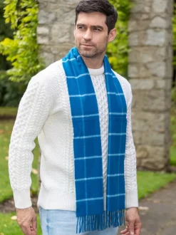 Mens Cashmere Scarves*Sweater Shop 100% Cashmere Scarf Atlantic Blue