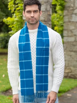 Mens Cashmere Scarves*Sweater Shop 100% Cashmere Scarf Atlantic Blue