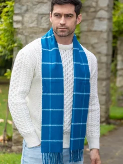 Mens Cashmere Scarves*Sweater Shop 100% Cashmere Scarf Atlantic Blue