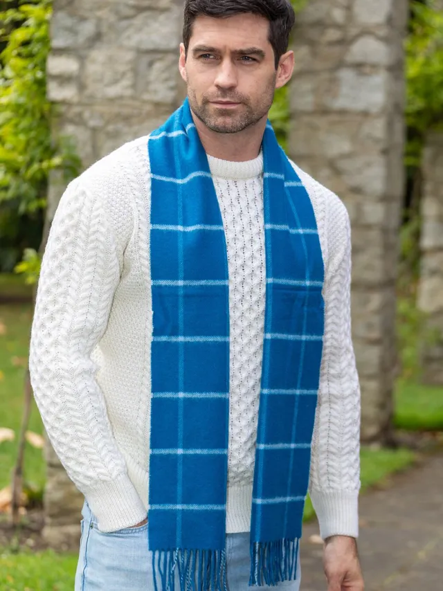 Mens Cashmere Scarves*Sweater Shop 100% Cashmere Scarf Atlantic Blue
