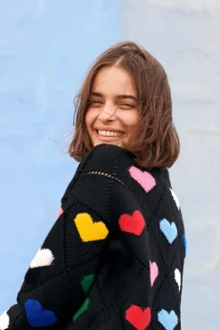 Designer Knitwear|Womens Irish Knitwear*Sweater Shop 100% Fine Merino Wool Love Sweater Multicolour