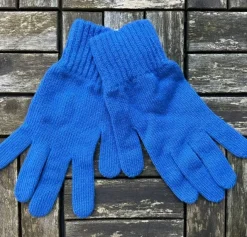 Aran Gloves & Mittens*Sweater Shop 100% Lambswool Gloves Dark Blue - Ladies