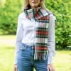 Ladies Lambswool Scarves*Sweater Shop 100% Lambswool White Stewart Tartan