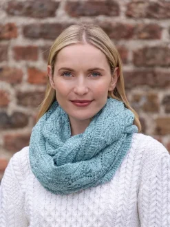 Ladies Merino Wool Scarves|Ladies Aran Scarves*Sweater Shop 100% Merino Wool Infinity Scarf Aqua