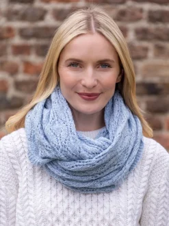 Ladies Merino Wool Scarves|Ladies Aran Scarves*Sweater Shop 100% Merino Wool Infinity Scarf Sky Blue