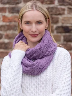 Ladies Merino Wool Scarves|Ladies Aran Scarves*Sweater Shop 100% Merino Wool Infinity Scarf Lavender