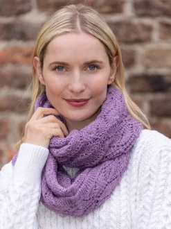 Ladies Merino Wool Scarves|Ladies Aran Scarves*Sweater Shop 100% Merino Wool Infinity Scarf Lavender