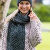 Ladies Aran Scarves*Sweater Shop Aran Cable Knit Scarf Army Green
