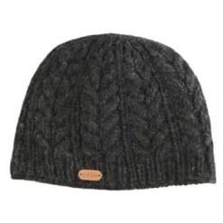 Aran Wool Hats*Sweater Shop Aran Cable Pullon Hat Charc