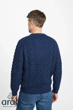 Mens Fisherman Sweaters|Mens Knitwear*Sweater Shop Aran Handknit Sweater Nightshade Navy