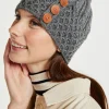 Aran Wool Hats|Ladies Hats*Sweater Shop Aran Hat with Pom Pom - Charcoal