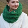 Ladies Aran Scarves*Sweater Shop Aran Infinity Scarf Lime Green