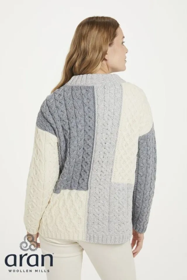Womens Irish Knitwear|Womens Aran Fisherman Sweaters*Sweater Shop Aran Patchwork Sweater