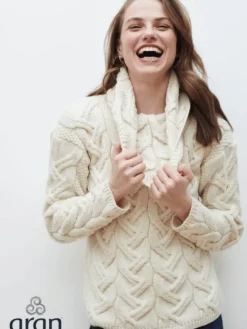 Womens Irish Knitwear|Womens Aran Fisherman Sweaters*Sweater Shop Aran Super Soft Chunky Cowl Sweater