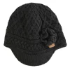 Ladies Hats*Sweater Shop Aran Trellis Peak hat Charcoal