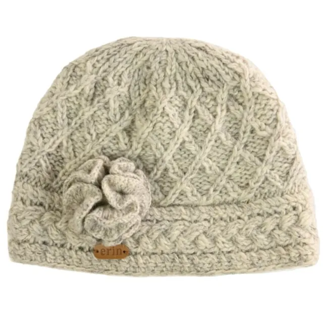 Aran Wool Hats|Ladies Hats*Sweater Shop Aran Trellis Pullon Hat Oatmeal