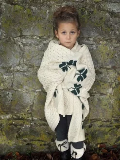 Aran Wool Throws*Sweater Shop Aran Wool Baby Blanket