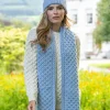 Ladies Aran Scarves|Ladies Aran Scarves*Sweater Shop Cable Knit Aran Scarf Sky Blue