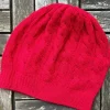 Aran Wool Hats|Ladies Hats*Sweater Shop Cashmere Cable Knit Beanie Red