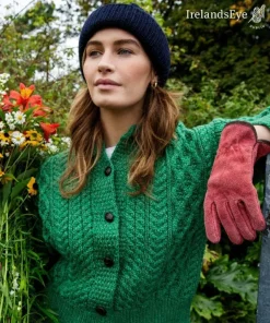 Womens Irish Knitwear|Ladies Cardigans*Sweater Shop Clover Cropped Cardigan Green