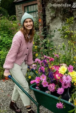 Womens Irish Knitwear|Ladies Cardigans*Sweater Shop Clover Cropped Cardigan Pale Pink