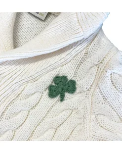 Childrens' Aran Cardigans*Sweater Shop Cream Cable Knit Kids Cardigan with Shamrock