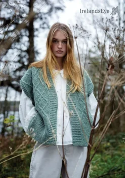 Womens Irish Knitwear|Ladies Cardigans*Sweater Shop Diamond Pattern Sleeveless Vest Apple