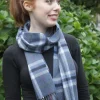 Ladies Merino Wool Scarves*Sweater Shop Extra Fine Merino Wool Blue, Cream and Black
