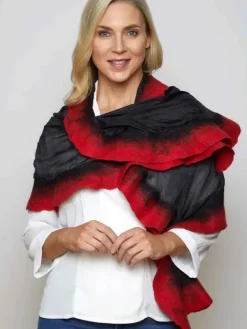 Ladies Felt Scarves|Designer Knitwear*Sweater Shop Felt Merino Wool & Silk Scarf