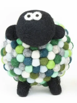 Sheep Toys And Gifts*Sweater Shop Felt Sheep Collectible Green - Large
