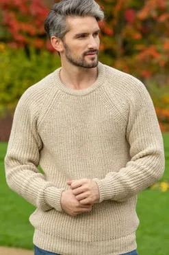 Mens Knitwear|Mens Fisherman Sweaters*Sweater Shop Fisherman Rib Sweater Parsnip