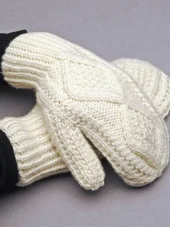 Aran Gloves & Mittens*Sweater Shop Hand Knit Aran Mittens Natural