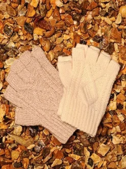 Aran Gloves & Mittens*Sweater Shop Hand Knit Fingerless Aran Gloves