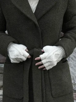 Aran Gloves & Mittens*Sweater Shop Hand Knit Fingerless Aran Gloves