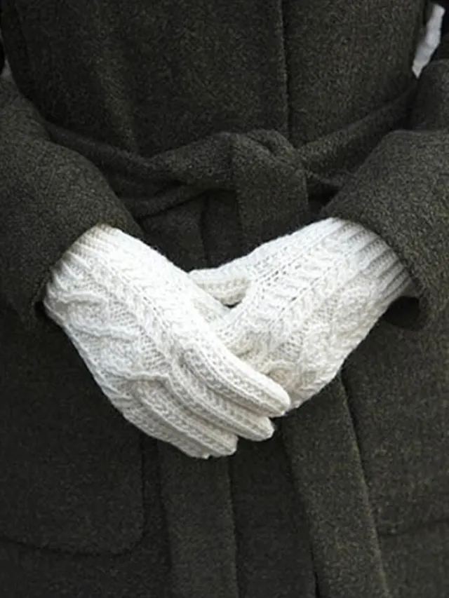 Aran Gloves & Mittens*Sweater Shop Handknit Aran Wool Gloves Unisex