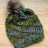 Aran Wool Hats|Ladies Hats*Sweater Shop Handmade in Ireland - Supersoft Hat with pom pom - green mix