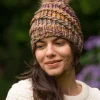 Aran Wool Hats*Sweater Shop Handmade in Ireland - Super Soft hat with pom pom - Autumn Mix