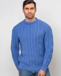 Cashmere And Merino Sweaters|Mens Knitwear*Sweater Shop Heavyweight Extra Fine Merino Wool Sweater Sky Blue