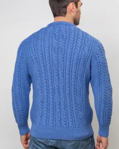 Cashmere And Merino Sweaters|Mens Knitwear*Sweater Shop Heavyweight Extra Fine Merino Wool Sweater Sky Blue