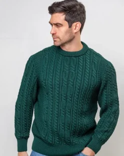 Cashmere And Merino Sweaters|Mens Knitwear*Sweater Shop Heavyweight Extra Fine Merino Wool Sweater Forest Green