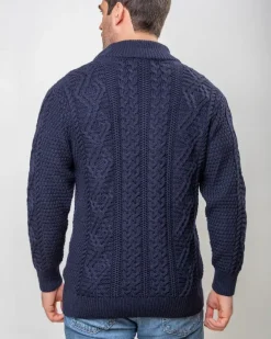 Cashmere And Merino Sweaters|Mens Knitwear*Sweater Shop Heavyweight Extra Fine Merino Wool Half Zip Sweater - Navy