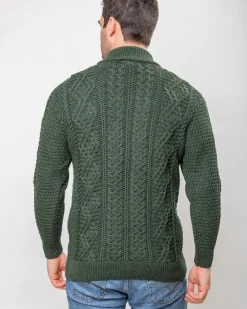 Cashmere And Merino Sweaters|Mens Knitwear*Sweater Shop Heavyweight Extra Fine Merino Wool Half Zip Sweater - Forest Green