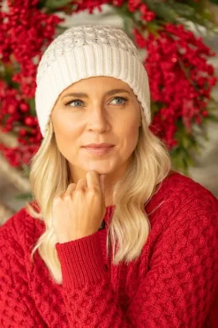 Aran Wool Hats|Ladies Hats*Sweater Shop Irish Aran Hat Natural