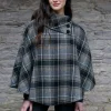 Ladies Aran Ponchos & Capes*Sweater Shop Irish Tweed Poncho Grey Mix Col : 21