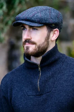 Aran Wool Hats|Mens Caps*Sweater Shop Kerry Peak Cap Herringbone Col: 31
