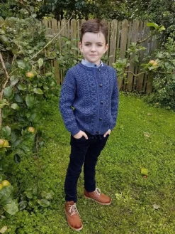 Childrens' Aran Cardigans*Sweater Shop Kids Aran Cardigan Denim Marl