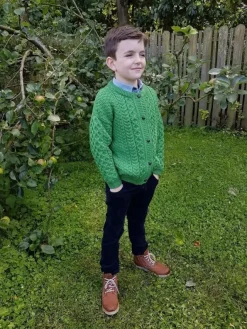 Childrens' Aran Cardigans*Sweater Shop Kids Aran Cardigan Green