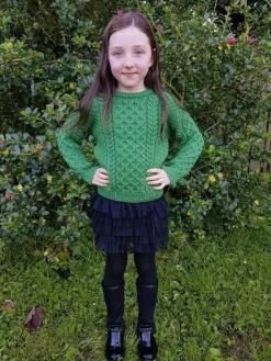 Kids Aran Sweaters*Sweater Shop Kids Aran Sweater Green