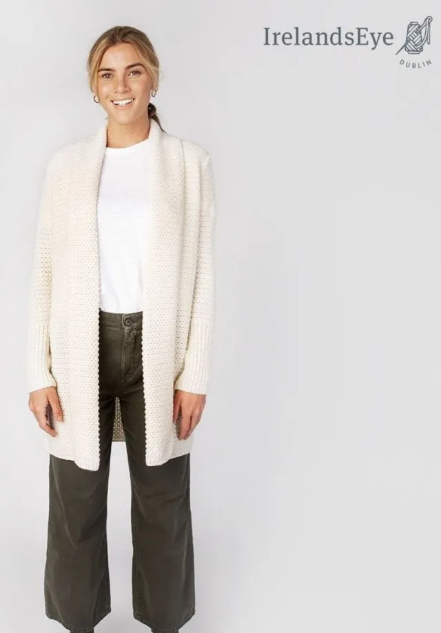 Womens Irish Knitwear|Ladies Cardigans*Sweater Shop Kilcool Textured Coatigan Natural