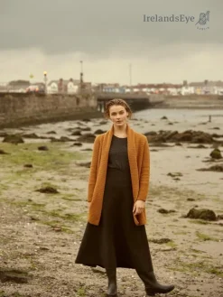 Womens Irish Knitwear|Ladies Cardigans*Sweater Shop Kilcoole Textured Coatigan Golden Ochre